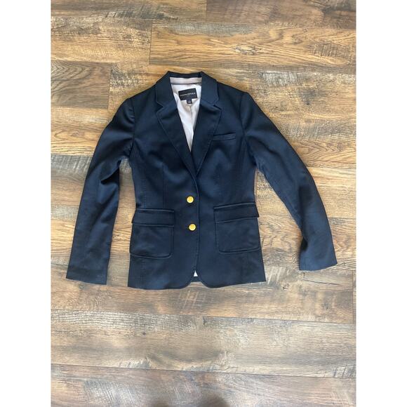 Women’s Banana Republic Navy Blue Wool Blend Blazer w/Gold Buttons (2) - Picture 1 of 5
